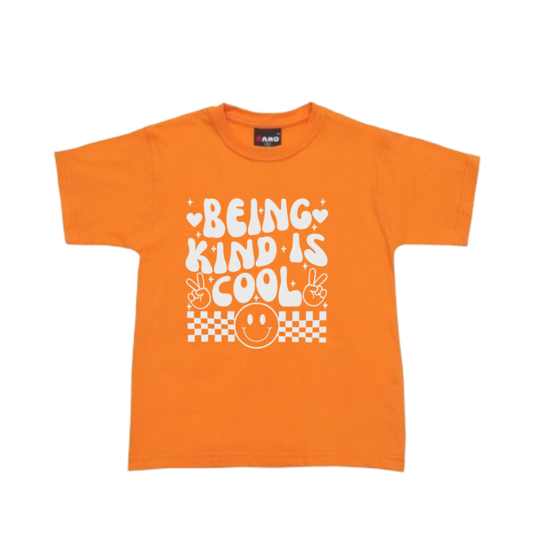 Being kind is cool Orange Kids T-Shirt - Sizes 00-16