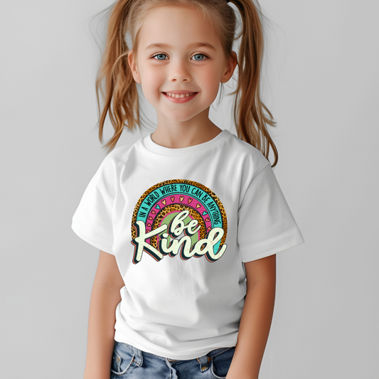 In a world where you can be anything be kind Kids T-Shirt - Sizes 00 -16