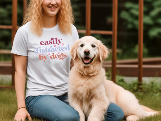 Easily distracted by dogs Adult Unisex T-Shirt