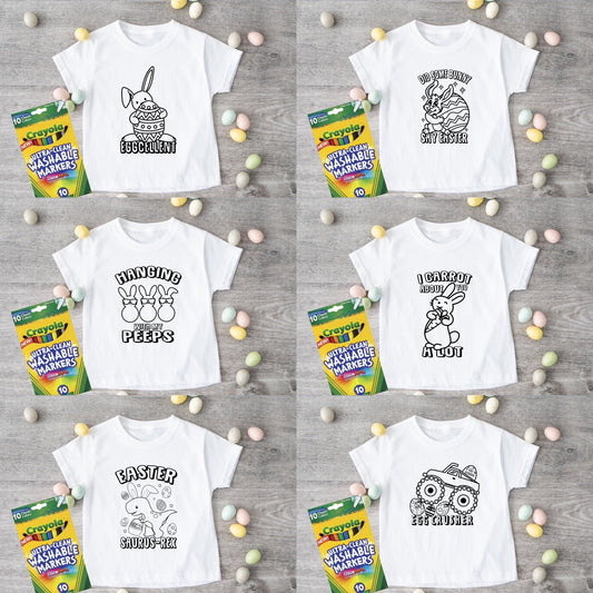 Easter Colouring In Kids T-Shirt - Youth Size 8-14