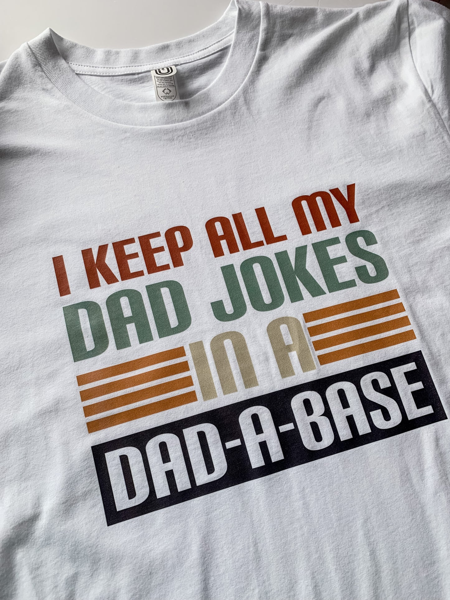Dad jokes in a Dad a Base Printed T-Shirt