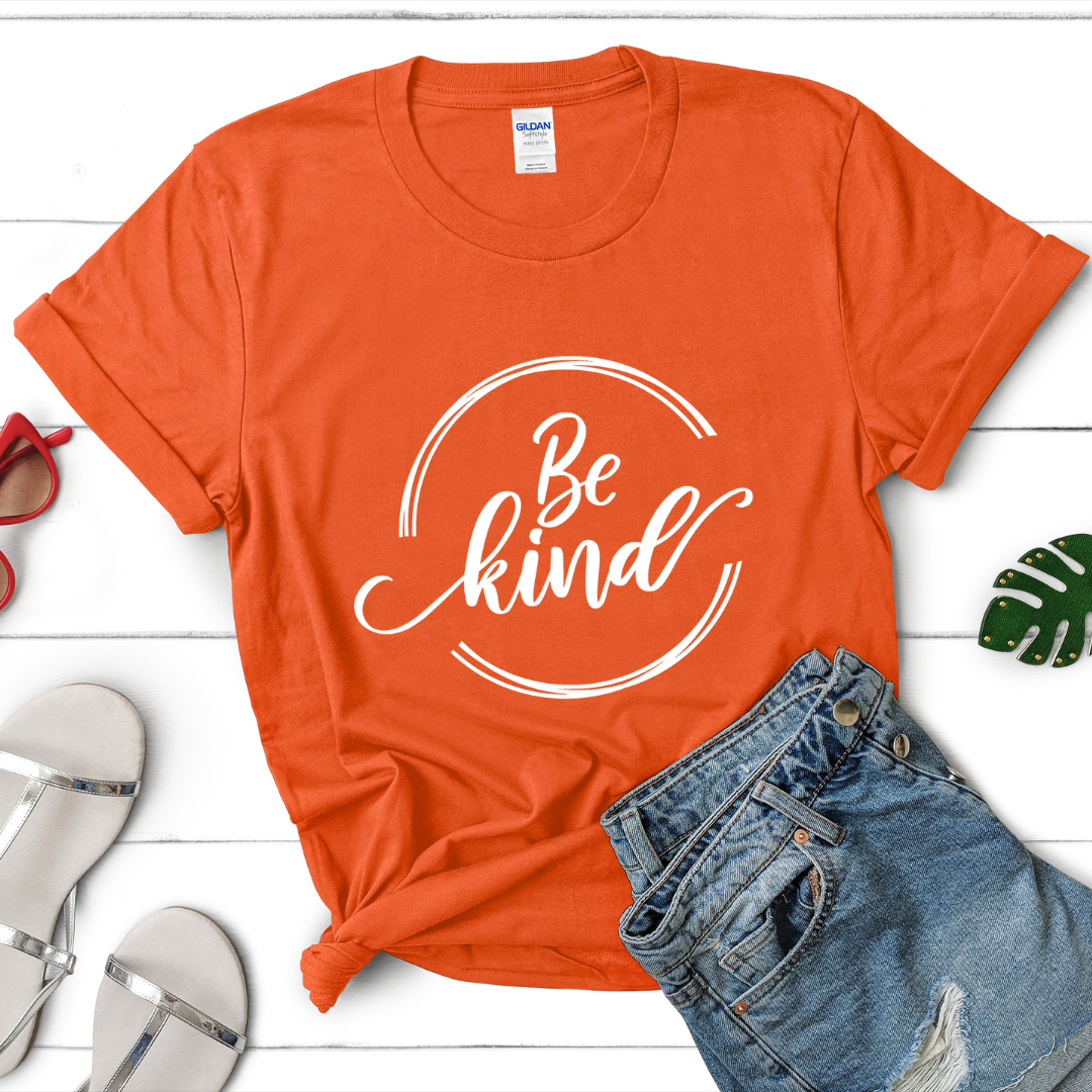 Be Kind Orange Printed Unisex T-Shirt