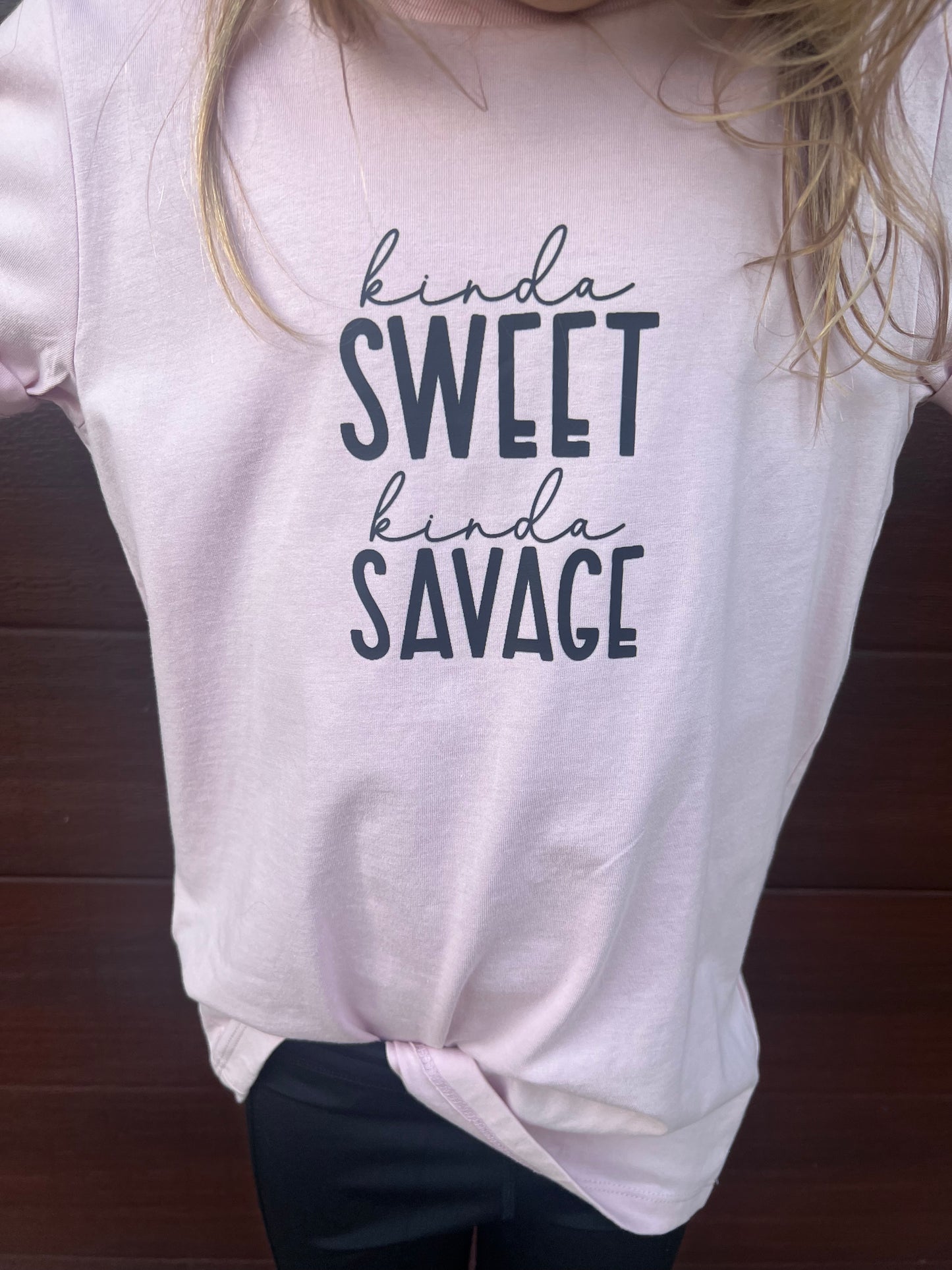 Kinda Sweet Kinda Savage Kids T-Shirt - Youth Size 8-14