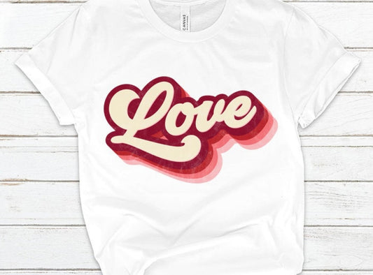 Love Retro Printed Unisex T-Shirt